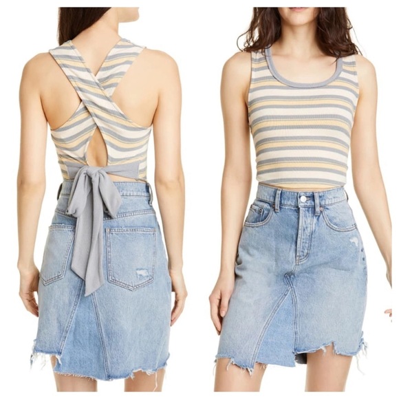 Free People Workshop Tie Back Tank Top L - Picture 1 of 8